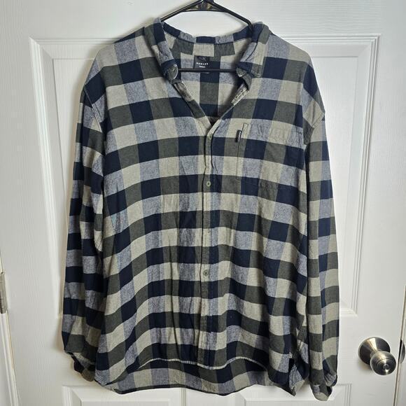 Oakley Button Up‎ Flannel Blue/Green Mens 2XL - Picture 1 of 9